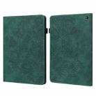 For Amazon Kindle Fire 7 2022 Peacock Embossed Pattern Leather Tablet Case(Green) - 1