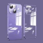For iPhone 14 Dustproof Glass Lens Protection Electroplating Phone Case(Purple) - 1