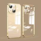 For iPhone 14 Dustproof Glass Lens Protection Electroplating Phone Case(Gold) - 1