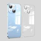 For iPhone 14 Dustproof Glass Lens Protection Electroplating Phone Case(Transparent) - 1