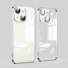 For iPhone 14 Plus Dustproof Glass Lens Protection Electroplating Phone Case(Silver) - 1