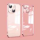 For iPhone 14 Plus Dustproof Glass Lens Protection Electroplating Phone Case(Rose Gold) - 1
