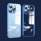 For iPhone 14 Pro Dustproof Glass Lens Protection Electroplating Phone Case(Navy Blue) - 1