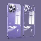 For iPhone 14 Pro Max Dustproof Glass Lens Protection Electroplating Phone Case(Purple) - 1