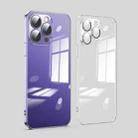 For iPhone 14 Pro Max Dustproof Glass Lens Protection Electroplating Phone Case(Transparent) - 1