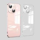 For iPhone 13 Dustproof Glass Lens Protection Electroplating Phone Case(Transparent) - 1