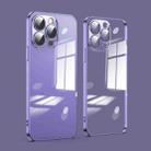 For iPhone 13 Pro Max Dustproof Glass Lens Protection Electroplating Phone Case(Purple) - 1