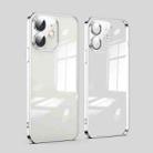 For iPhone 12 Dustproof Glass Lens Protection Electroplating Phone Case(Silver) - 1