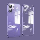 For iPhone 12 Dustproof Glass Lens Protection Electroplating Phone Case(Purple) - 1