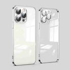 For iPhone 12 Pro Max Dustproof Glass Lens Protection Electroplating Phone Case(Silver) - 1