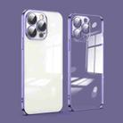 For iPhone 12 Pro Max Dustproof Glass Lens Protection Electroplating Phone Case(Purple) - 1