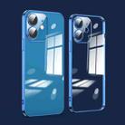 For iPhone 11 Dustproof Glass Lens Protection Electroplating Phone Case(Navy Blue) - 1