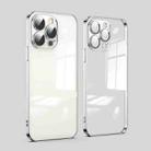 For iPhone 11 Pro Max Dustproof Glass Lens Protection Electroplating Phone Case(Silver) - 1