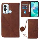 For Infinix Hot 12 Play / 12 Play NFC Crossbody 3D Embossed Flip Leather Phone Case(Brown) - 1