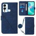 For Infinix Hot 12 Play / 12 Play NFC Crossbody 3D Embossed Flip Leather Phone Case(Blue) - 1