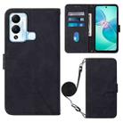 For Infinix Hot 12 Play / 12 Play NFC Crossbody 3D Embossed Flip Leather Phone Case(Black) - 1