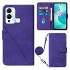 For Infinix Hot 12 Play / 12 Play NFC Crossbody 3D Embossed Flip Leather Phone Case(Purple) - 1