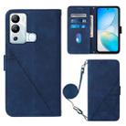 For Infinix Hot 12i X665 Crossbody 3D Embossed Flip Leather Phone Case(Blue) - 1