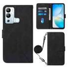 For Infinix Hot 12i X665 Crossbody 3D Embossed Flip Leather Phone Case(Black) - 1