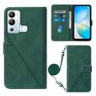 For Infinix Hot 12i X665 Crossbody 3D Embossed Flip Leather Phone Case(Dark Green) - 1