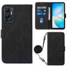 For Infinix Hot 12 X6817 Crossbody 3D Embossed Flip Leather Phone Case(Black) - 1