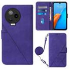 For Infinix Note 12 Pro 4G Crossbody 3D Embossed Flip Leather Phone Case(Purple) - 1