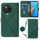 For Infinix Note 12 Pro 4G Crossbody 3D Embossed Flip Leather Phone Case(Dark Green) - 1