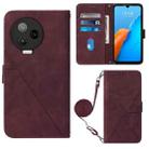 For Infinix Note 12 Pro 4G Crossbody 3D Embossed Flip Leather Phone Case(Wine Red) - 1