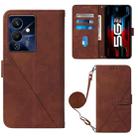 For Infinix Note 12 Pro 5G Crossbody 3D Embossed Flip Leather Phone Case(Brown) - 1