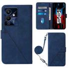 For Infinix Note 12 Pro 5G Crossbody 3D Embossed Flip Leather Phone Case(Blue) - 1
