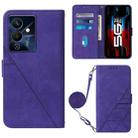 For Infinix Note 12 Pro 5G Crossbody 3D Embossed Flip Leather Phone Case(Purple) - 1