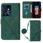 For Infinix Note 12 Pro 5G Crossbody 3D Embossed Flip Leather Phone Case(Dark Green) - 1