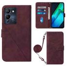 For Infinix Note 12 G96 Crossbody 3D Embossed Flip Leather Phone Case(Wine Red) - 1