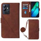 For Infinix Note 12i X6819 Crossbody 3D Embossed Flip Leather Phone Case(Brown) - 1