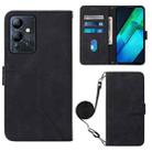 For Infinix Note 12i X6819 Crossbody 3D Embossed Flip Leather Phone Case(Black) - 1