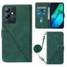 For Infinix Note 12i X6819 Crossbody 3D Embossed Flip Leather Phone Case(Dark Green) - 1