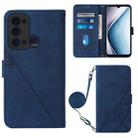 For Itel P38 / S17 / Vision 3 Crossbody 3D Embossed Flip Leather Phone Case(Blue) - 1