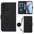 For Itel P38 / S17 / Vision 3 Crossbody 3D Embossed Flip Leather Phone Case(Black) - 1