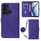 For Itel P38 / S17 / Vision 3 Crossbody 3D Embossed Flip Leather Phone Case(Purple) - 1