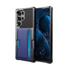 For Samsung Galaxy S22 Ultra 5G ZM02 Card Slot Holder Phone Case(Blue) - 1