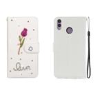 For Huawei Honor 8X Horizontal Flip Solid Color Rhinestones Leather Case with Card Slot & Wallet & Holder(Rose) - 1