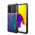 For Samsung Galaxy A52 ZM02 Card Slot Holder Phone Case(Blue) - 1