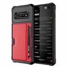 For Samsung Galaxy S10 ZM02 Card Slot Holder Phone Case(Red) - 1