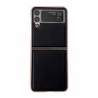 For Samsung Galaxy Z Flip4 Skyline Series Nano Electroplating PU Phone Case(Black) - 1