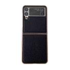 For Samsung Galaxy Z Flip4 Star Series Nano Electroplating PU Phone Case(Black) - 1