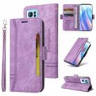 For OPPO Reno 7 Pro 5G BETOPNICE Dual-side Buckle Leather Phone Case(Purple) - 1