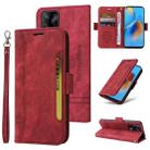 For OPPO A74 4G BETOPNICE Dual-side Buckle Leather Phone Case(Red) - 1