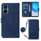 For Tecno Camon 19 Neo Crossbody 3D Embossed Flip Leather Phone Case(Blue) - 1