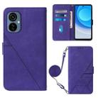 For Tecno Camon 19 Neo Crossbody 3D Embossed Flip Leather Phone Case(Purple) - 1