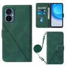 For Tecno Camon 19 Neo Crossbody 3D Embossed Flip Leather Phone Case(Dark Green) - 1